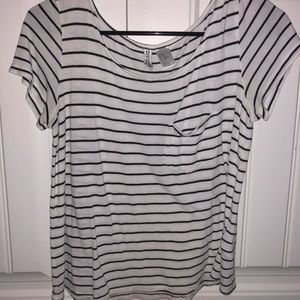 black and white stripped top